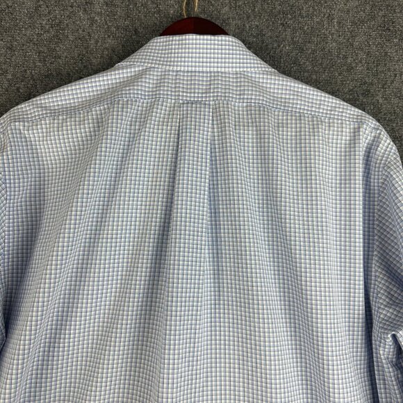 Brooks Brothers Shirt Mens 16.5 Madison Button Up Non Iron Blue White Check Cott - Picture 9 of 9